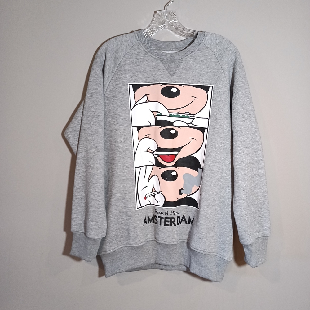 Amsterdam Designs Varsity Collection Mickey Relax A Little Sweatshirt Unisex L